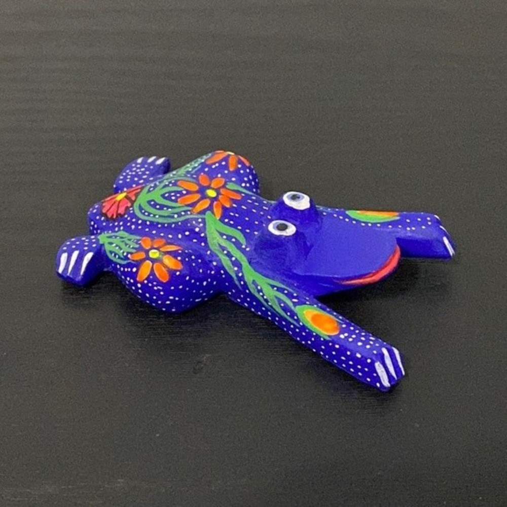 Handcrafted Frog Small Alebrije Wood Carved Figurine